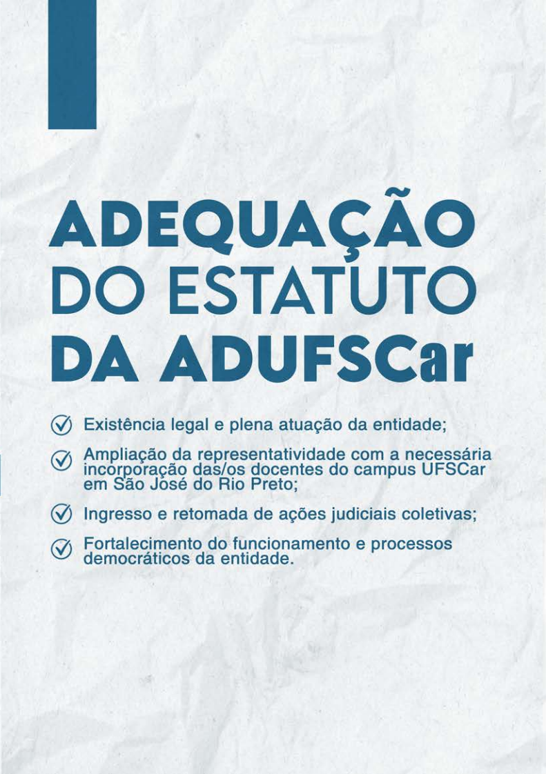 ADUFSCar | 10 motivos para aprovação da adequação estatutária